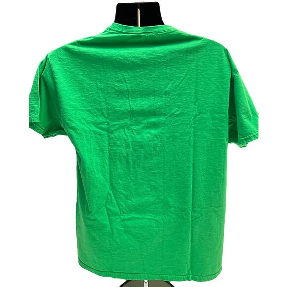 Disney Mickey Mouse Christmas T-Shirt - Size Large - Green Holiday Santa Hat Tee - Picture 2 of 10